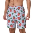 thumbnail image 2 of Uemuo Strawberries Pattern Mens Swim Trunks Quick Dry Board Shorts with Mesh Lining, Stretch Beach Shorts Quick Dry No-Chafing Board Shorts-Small, 2 of 9