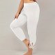thumbnail image 5 of Gibobby Leggings deportivos mujer para yoga Pantalones de polainas casuales con cintura elástica hueca sólida de talla grande para mujer Característ(Blanco,G), 5 of 5
