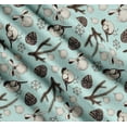thumbnail image 3 of Soimoi Green Cotton Poplin Fabric American Robin & Baubles Christmas Fabric Prints by Yard 56 Inch Wide, 3 of 7