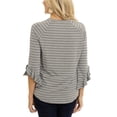 thumbnail image 2 of Women's  Gray Penn State Nittany Lions Renatta Striped Ruffle 3/4-Sleeve T-Shirt, 2 of 2