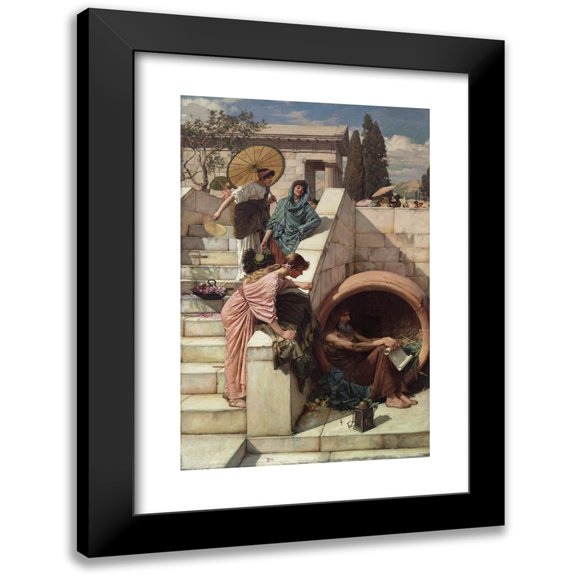 John William Waterhouse 11x14 Black Modern Framed Museum Art Print Titled - Diogenes (1882)