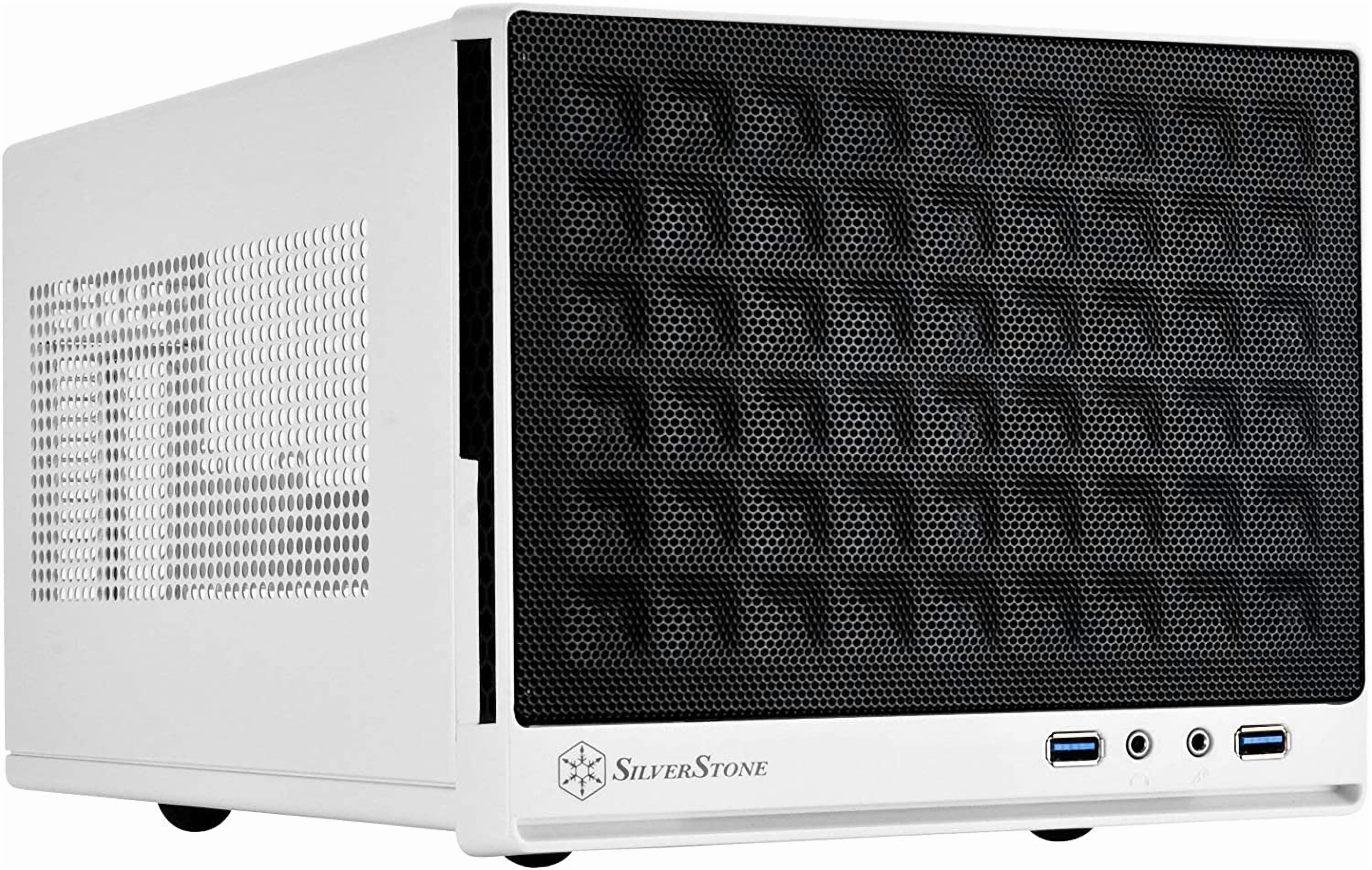 SilverStone Technology Ultra Compact Mini-ITX Computer Case with Mesh Front Panel White & Black (SST-SG13WB-USA)