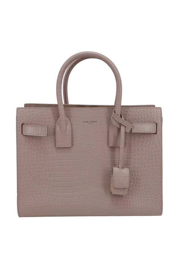 Pre-Owned Yves Saint Laurent Sac de Jour Crocodile Embossed Leather Satchel Bag Blush Pink