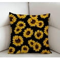 thumbnail image 2 of Sunflowers Black Tropical Flower Daisy Throw Pillow Cover Cute Floral Sunflower Decorative Pillow Case Cotton Linen Cushion Cover Decor 18x18 Inch Pillowcase for Home, 2 of 4