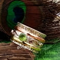 thumbnail image 4 of Peridot Silver Spinner Ring, 925 Sterling Silver & Brass Peridot Spinner Ring, Handmade Flower Design Ring, Textured Band Ring Boho Rings, 4 of 9
