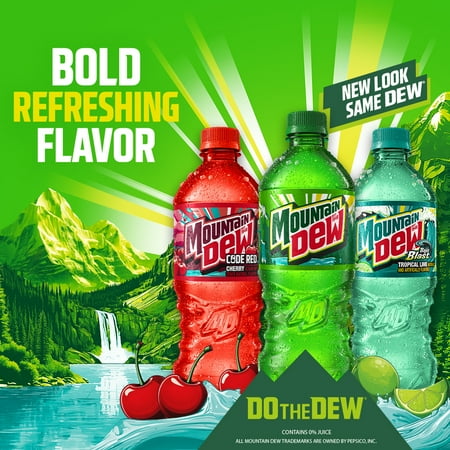 Diet Mountain Dew Citrus Soda Pop, 16.9 fl oz, 6 Pack Bottles