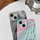 thumbnail image 4 of Pleated Water Ripple Chrome Wave Pattern Soft Compatible with iPhone Case (Water Black,iPhone 14), 4 of 4