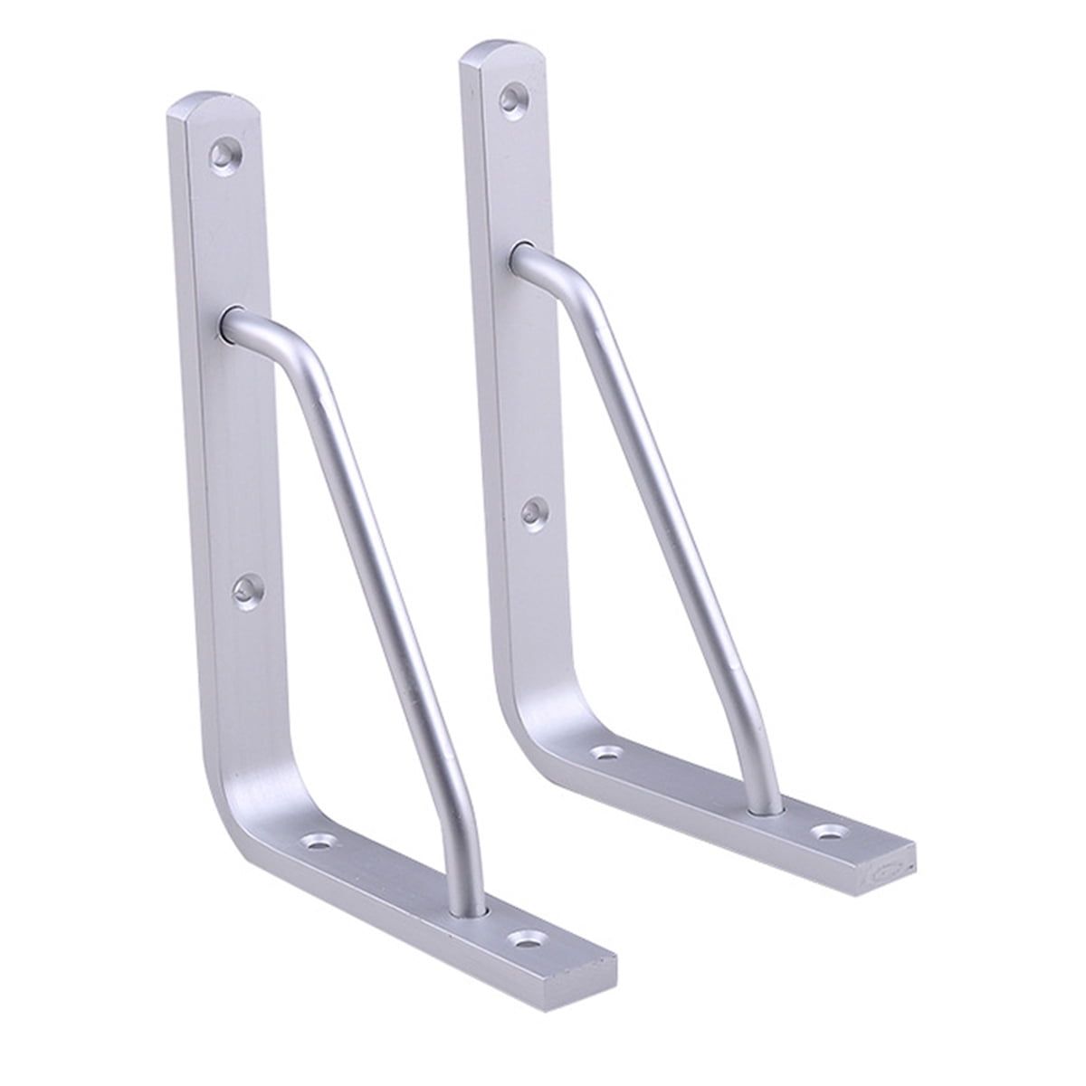 unbranded 4 PCS Heavy Duty Shelf Brackets Thickened Silver Shelf Support Bracket Aluminium Alloy Practical Durable Support Frame for Home (10inch)