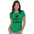 thumbnail image 4 of Can't Keep Calm a Drummer Percussion Womens Slim Fit Graphic Tee Brisco Brands M, 4 of 5