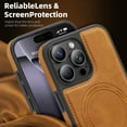thumbnail image 5 of Designed for iPhone 13 Pro Max Magnetic Phone Case,Compatible with Mag-Safe,Heavy Duty Protection,PU Leather Shockproof Non-Slip Durable Rugged Ultra Slim Thin Fit Phone Case,Desertgold, 5 of 7