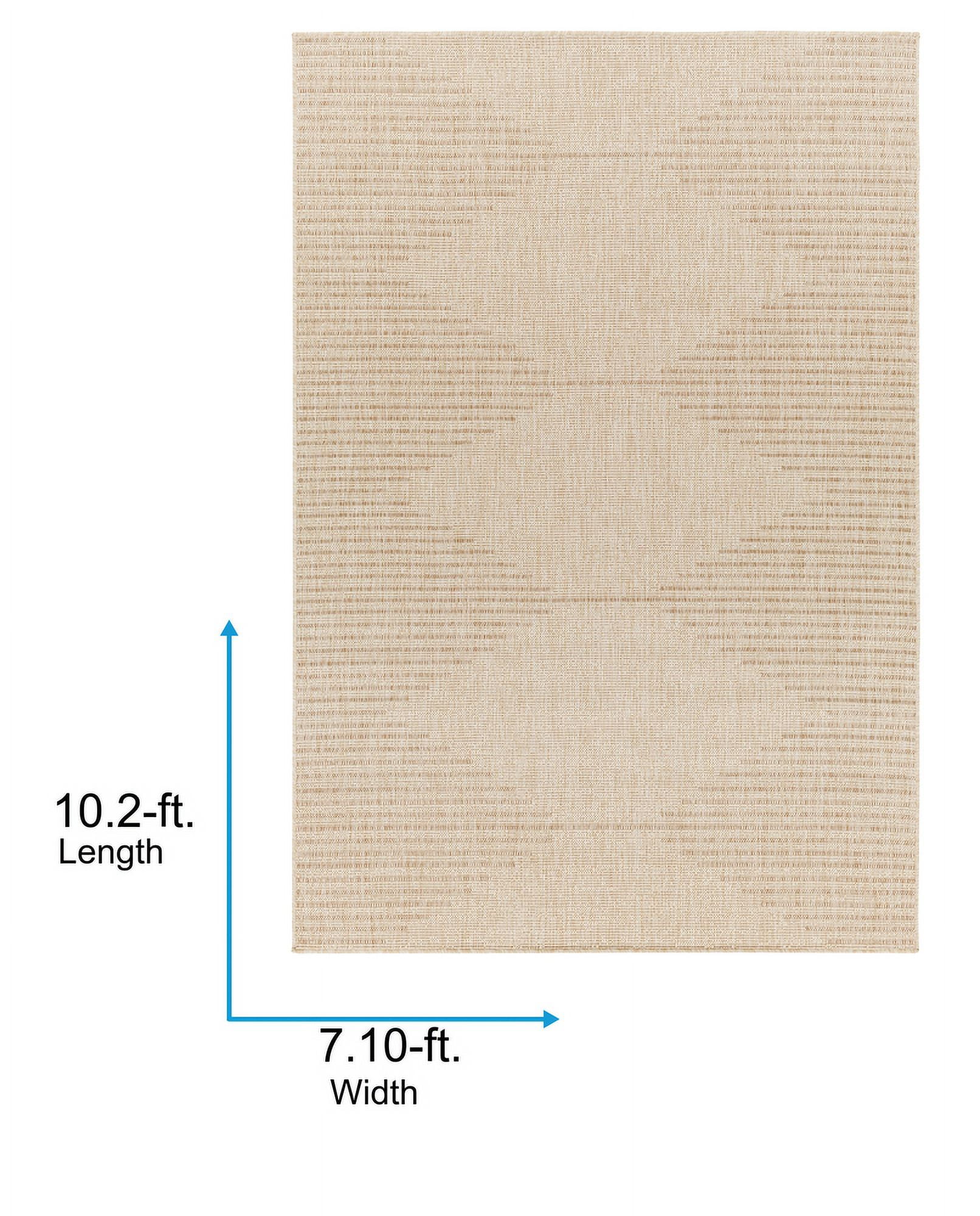 Livabliss Outdoor Rugs, 8x10 Eagean Global Cream Area Rug for Patio, Porch, Deck, Backyard, Waterproof Indoor Outdoor Carpet (7'10" x 10'2")