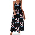 thumbnail image 1 of Vestido sin mangas con la hoz y el martillo del orgullo trans, vestidos de fiesta para mujer, vestidos largos, 1 of 7