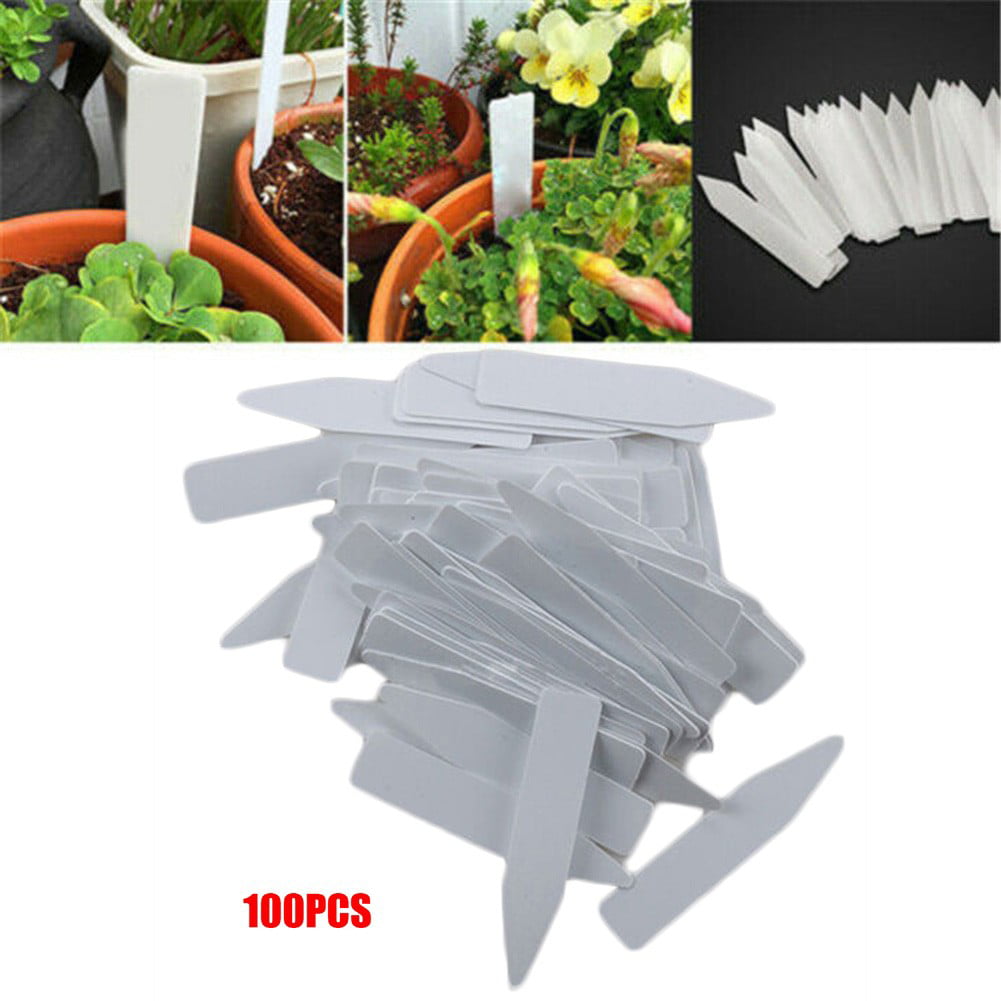 Plastic Plant Tags Nursery Garden Labels Waterproof Name Tag Marker White 100pcs