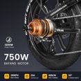 thumbnail image 3 of VITILAN 20" Folding Electric Fat Tire Bicycle for Adults, 750W, 3 of 8
