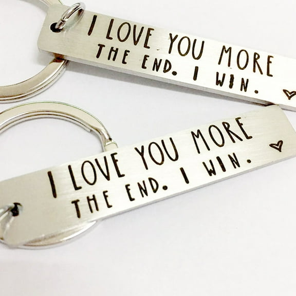 LEORX anniversary keychain Stainless Steel Key Chain 1Set for Couples Mother's Day