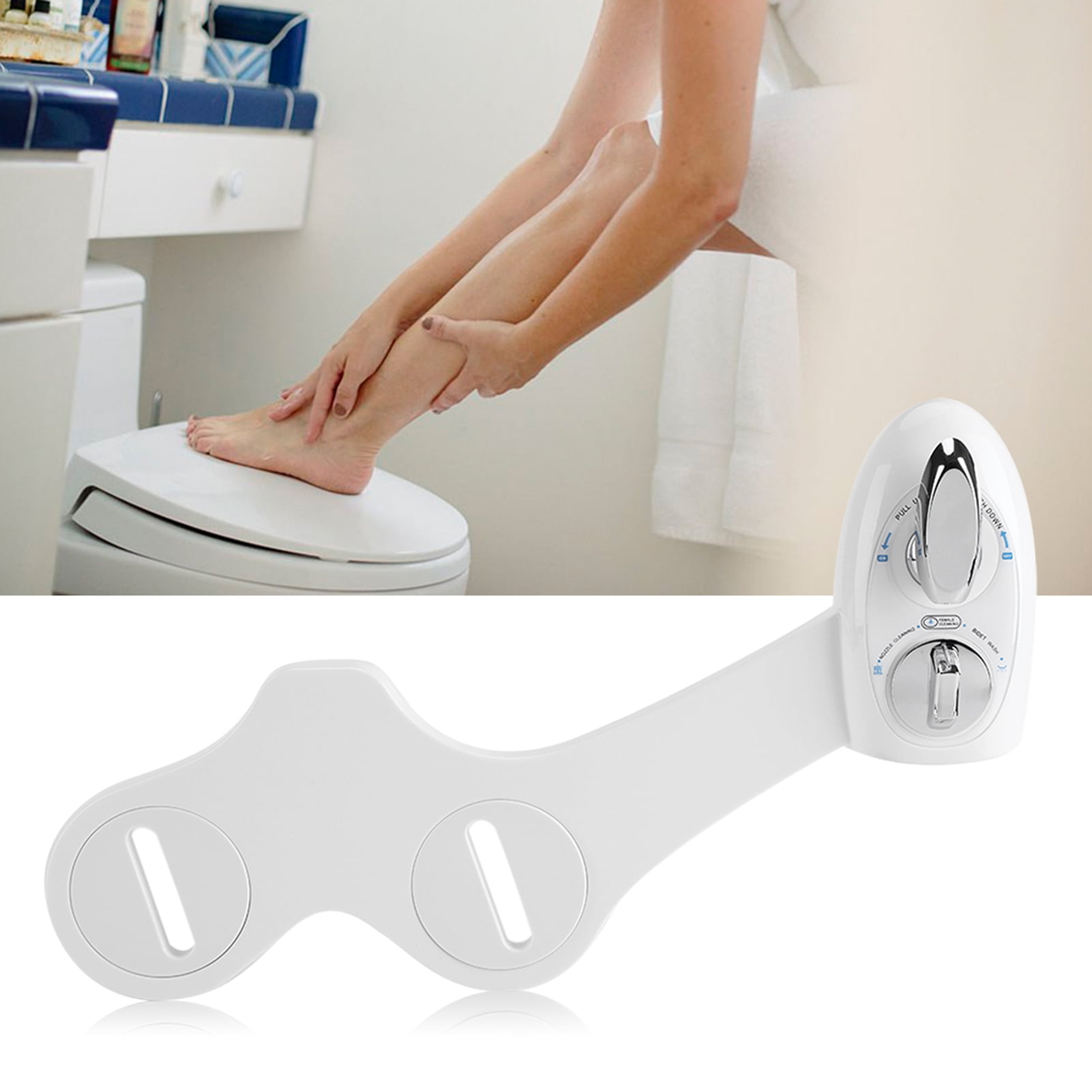 Dioche Bidet Sprayer,Dual Nozzle Cold Water Spray Non-Electric Adjustable Mechanical Bidet Toilet Attachment