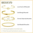 thumbnail image 2 of PJRYC Gold Plated Bangle Cuff Bracelets for Women Non Tarnish Gold Bracelet Stack Jewelry Set for Women Trendy, 2 of 6