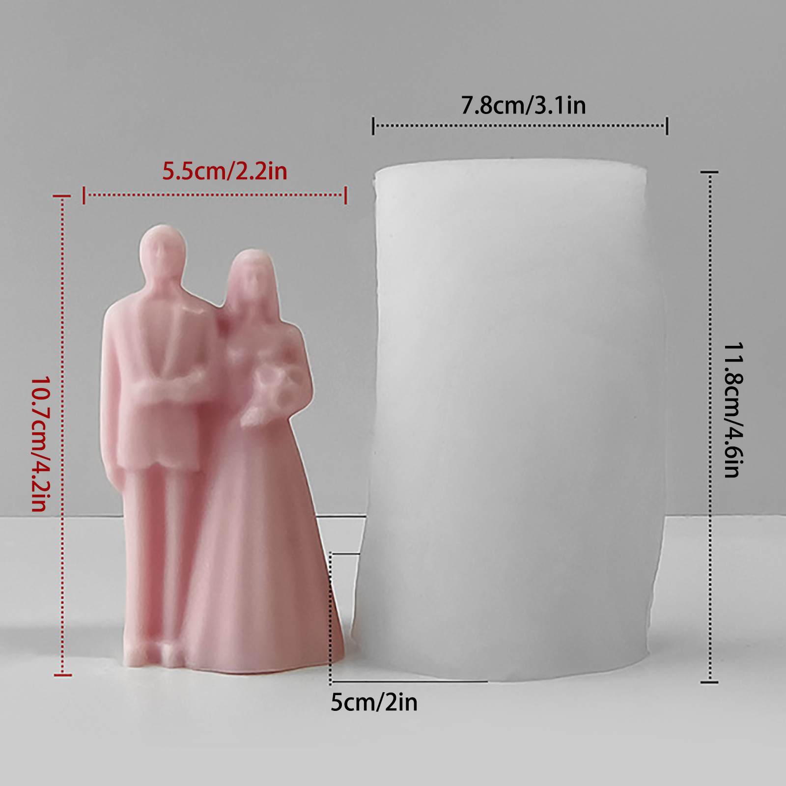 COMEET Candle Molds,Silicone Mold Romantics Couple Candle Molds Epoxy Resin Mould for Home Decorations