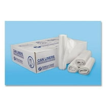 Inteplast High-Density Commercial Can Liners, 30 gal, 13 mic, 30" x 37", Clear, Interleaved Roll, 25 Bags/Roll, 20 Rolls/Carton