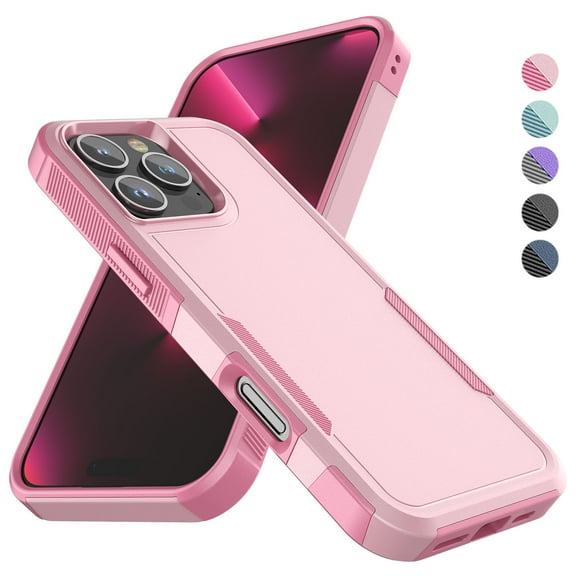 For iPhone 16 Pro Max Case, Shockproof Phone Case for Apple iPhone 16 Pro Max 6.9", Tekcoo Military Grade Protection Heavy Duty Cute Bumper Dual Layer Rugged Sturdy Durable Cover - Rose Gold