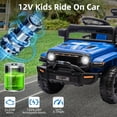 thumbnail image 6 of TROPOW Kids Cars Electric Ride On,12V Ride On Truck Car, Toddler Ride On Toy w/Parent Remote Control, Steering Wheel Music,Kids Electric Vehicles for Age 2-5,Christmas Gifts for Kids, 6 of 8