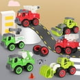 thumbnail image 5 of Esaierr Baby Toddler Toys DIY disassembleable assembly set fire truck toy water spray ladder truck toy kids sanitation engineering toy car 4.3*2.4*3.9inch, 5 of 5