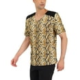 thumbnail image 4 of INSPIRE CHIC Men's Leopard Printed T-Shirt V Neck Short Sleeves Top 2XL Snake Print, 4 of 6