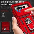 thumbnail image 6 of Allytech Shockproof Case for Google Pixel Fold, Military Grade Shockproof Protective Ring Holder Kickstand Slide Camera Lens Protector Bumper Phone Case Cover for Google Pixel Fold - Red, 6 of 10