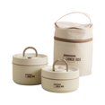 thumbnail image 1 of Hilingoto Clearance - Juego de contenedores de almuerzo portátiles con aislamiento, apilables, de acero inoxidable con bolsa térmica, cajas de almacenamiento de alimentos mejoradas para la escuela,, 1 of 8
