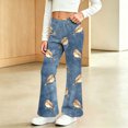 thumbnail image 4 of VIPOIN Girls' Boho Flare Pants Floral Print Vintage Y2K Style Bell Bottom Stretchy Trousers, 4 of 7