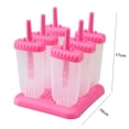 thumbnail image 4 of Molde de Cocina Moldes de paletas de bricolaje de 6 celdas para hacer helados Moldes de helados congelados (rosa) JShteea Libre de BPA, 4 of 8