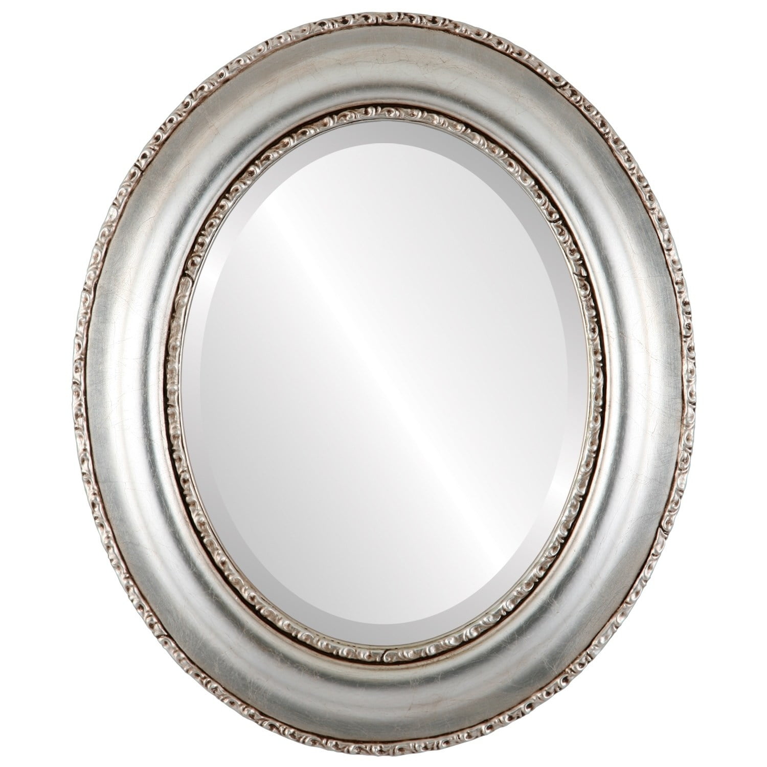 The Oval and Round Mirror Store Somerset Framed Oval Mirror in Silver
