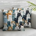thumbnail image 3 of Orinice Cute Cat Graphic Decorative Throw Pillow Cover for Home Couch Living Room Bed Sofa - Short Plush Material - 1PC 24x24in, 3 of 5