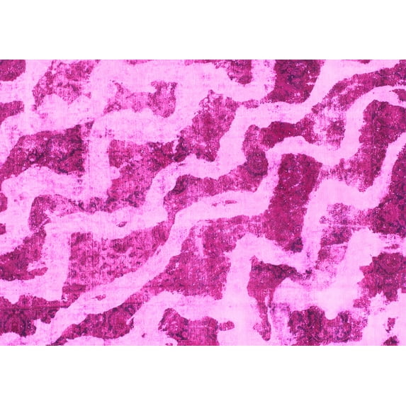 Ahgly Company Indoor Rectangle Abstract Pink Modern Area Rugs, 7' x 10'