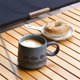 thumbnail image 4 of Taza de café de gres vintage con diseño de pescado a rayas y avena for el desayuno, 4 of 7