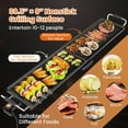 thumbnail image 3 of LiteHaven Electric Griddle Teppanyaki Grill, Nonstick Extra Large Cooking Plate for Pancake Barbecue, Indoor Outdoor Table Top Grill with Adjustable Temperature & Drip Tray 39.5'', 3 of 10