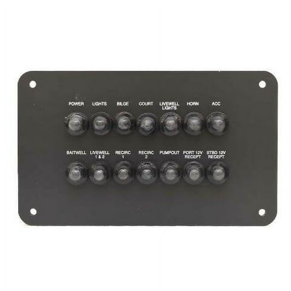 Triton Boat Circuit Breaker Panel 205969 | 216 Fishunter Black Matte Plastic