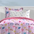 thumbnail image 6 of Dream Factory Balloon Hearts Twin Bed-in-a-Bag, Lilac, Microfiber, Polyester Fill, Female, Age Group 3+, 6 of 9