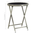 thumbnail image 2 of vidaXL Tea Table Gray 23.6" Poly Rattan and Tempered Glass, 2 of 5