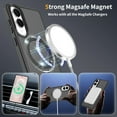 thumbnail image 4 of Asuwish Phone Case for Samsung Galaxy S25 Edge 5G Tempered Glass Screen Protector Magnetic Folding Stand Frosted Translucent Rugged Shockproof Protective Cell Cover S25Edge 6.66 2025 Women Men Black, 4 of 8