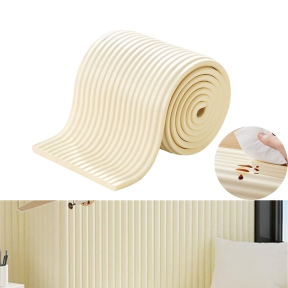 1pack QZS Beige Cuttable Padded Panel,3D Anti Collision Foam Wall Padding,78.7x15.75x0.47In Portable Wall Padded Panel for Office,Playroom