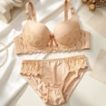 thumbnail image 3 of Ohufall Women's Bra Sets Bow Lace Embroidery Adjustable Straps Bras Solid Color Comfort Fashion Underwear Sets,36-42, 3 of 3