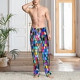 thumbnail image 6 of Lsque Colorful Tie Dye Stained Glass 2 Print Men's Pajama Pants, Lounge Pant - Comfortable Home Wear,Elastic Waistband, Stylish Design-Medium, 6 of 9