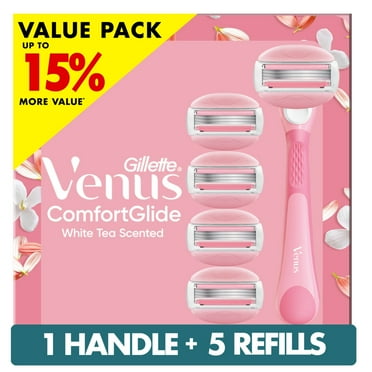 Venus Comfortglide White Tea Women's Razor, 5 Blade Refills