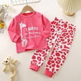 thumbnail image 2 of Gibobby Boy Outfits Fall Winter Printed Cute Printed Long Sleeve Outwear Clothing Sets 1T 2T 3T 4T Toddler Boys Outfit Sets(4-5 Years,Watermelon Red), 2 of 6
