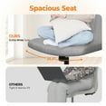 thumbnail image 6 of Gray Office Chair, Armless Criss Cross Legged Chair No Wheels, Comfy Home Office Desk Chairs, Adjustable Swivel Padded Fabric Vanity Task Computer Chair, 6 of 9