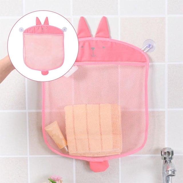 Organizador de Juguetes de Baño de Malla, Bolsa de Almacenamiento para Bañera, Red Multiusos para Juguetes de Bebé, para Niños Pequeños para Bañ , Rosa