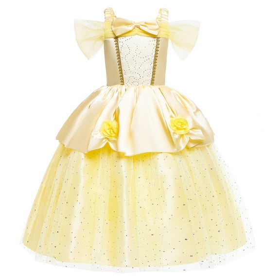Girls Belle Princess Fancy Dress Halloween Christmas Birthday Costume