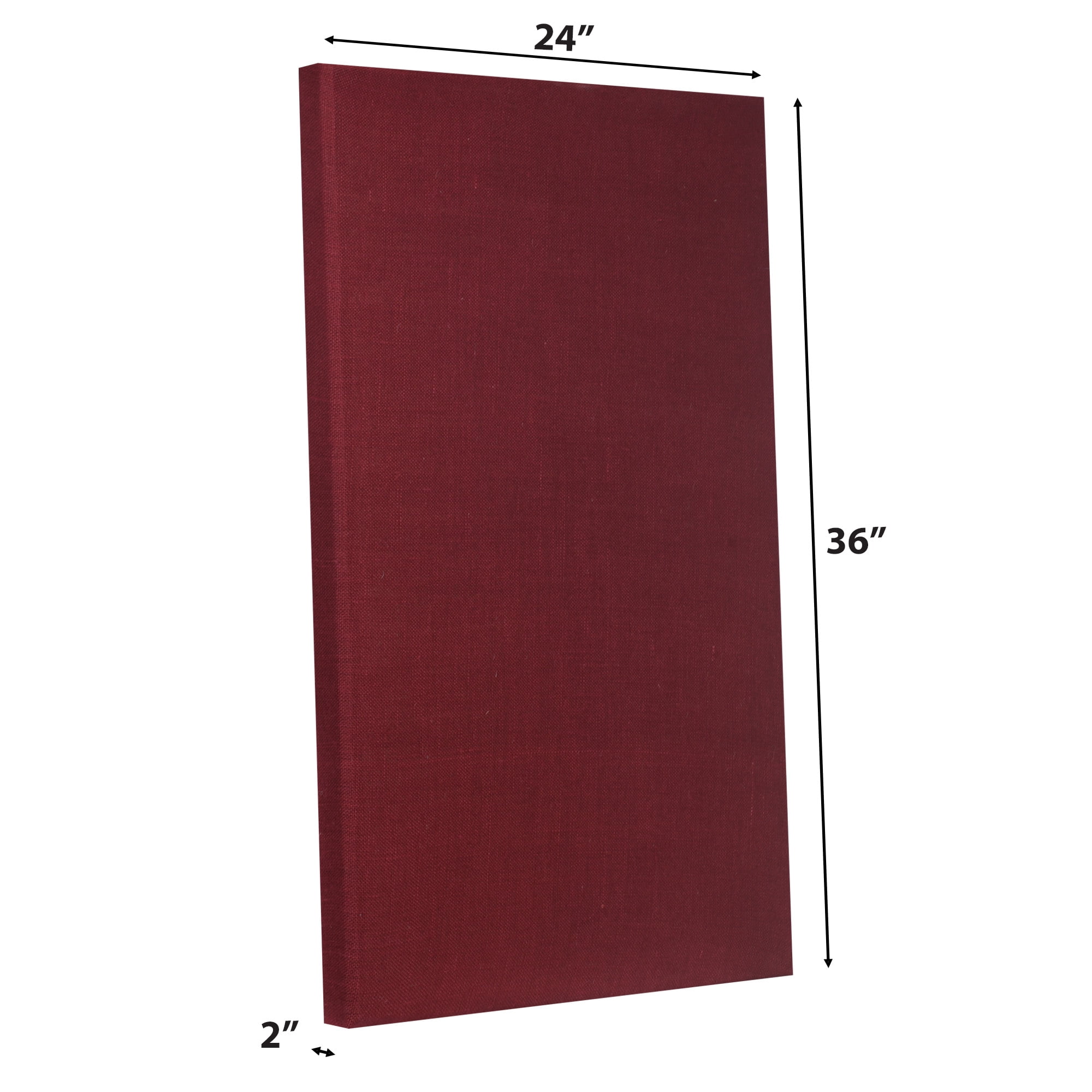 ATS Acoustics Sound Absorbing Acoustic Panel 24" x 36" x 2" Beveled Edge (Burgundy)