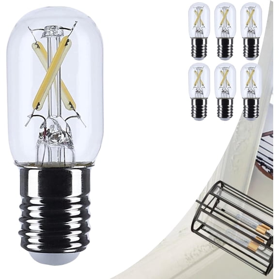 Satco S12520 LED T6.5 Light Bulbs 3W 120V 4000K 200 Lumen E17 Intermediate Base Dimmable Wet Location (6 Pack)